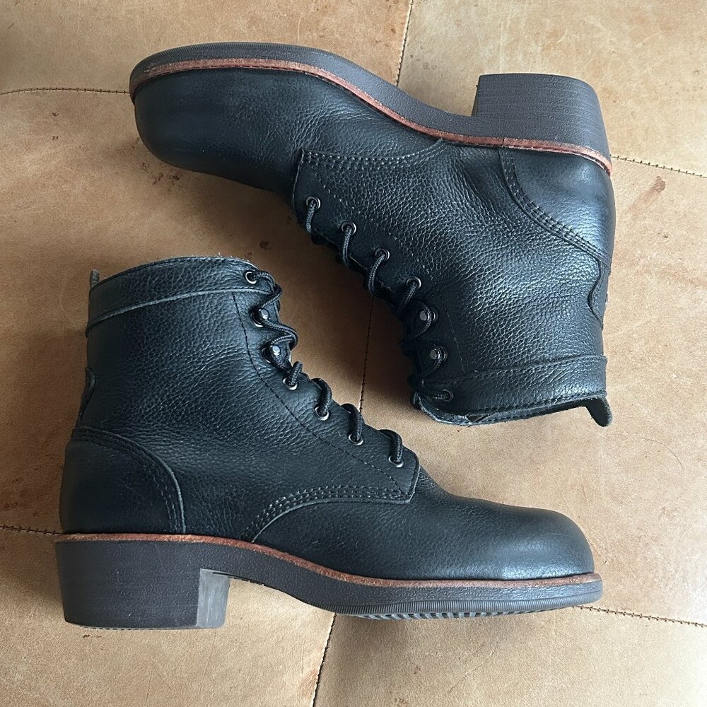 WORX by Red Wing Black Leather Lace-Up Work Boots Women’s 6.5